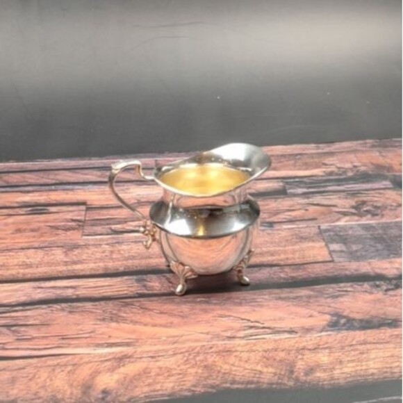 VTG Poole Silver Company 2500 Old English Style Footed Creamer & Open Sugar Bowl - Picture 9 of 15